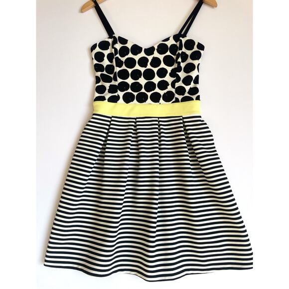 Made In Italy RINASCIMENTO DesignerDress Polka Dot Stripe Pop Art Retro Style S